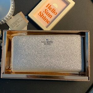 Kate Spade silver glitter wallet